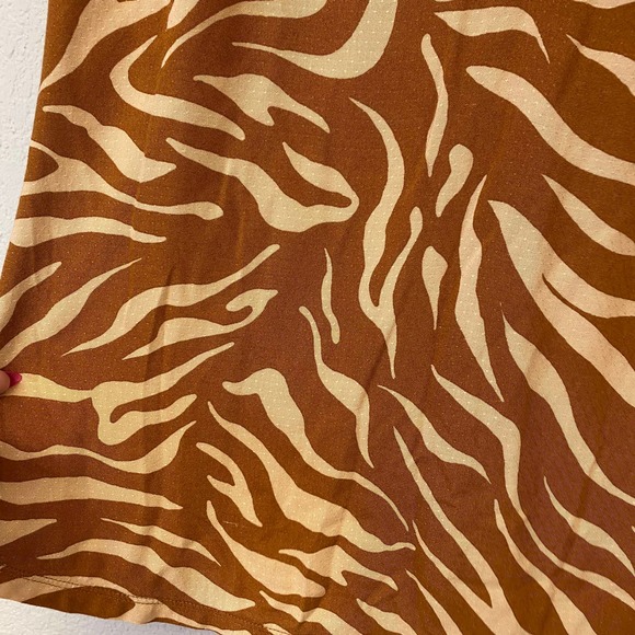 Anthropologie Maeve Windham Cedar Zebra Blouse Brown Size XS - Picture 3 of 5
